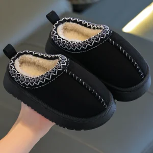 Children's Slip-resistant Indoor Home Shoes Simple Design for Autumn Winter Bedroom Slippers for Small Medium Large Kids