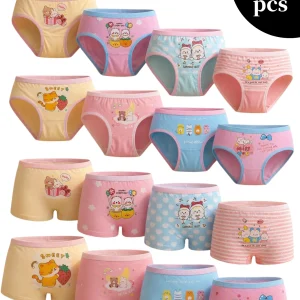 ZEKSAF 16 Pack Fashion Girls Briefs, Cute Bear Print Girls Underwears, Soft Quick-dry Toddler Underpanties, Perfect Gift for Kids
