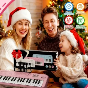 ey Children's Piano Musical Instrument Toy, Portable Piano Keyboard, Easy To Store (pink Piano, Blue And White Options) Toy Piano, Children's Piano Music Toy, A Christmas Or Birthday Gift For Boys And Girls, Easy-to-control Buttons, A Great Gift