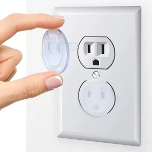 Clear Pull Tab Outlet Safety Plugs Childproof Electrical Socket Covers Anti‑Electric Shock Protective Caps for Baby Safety