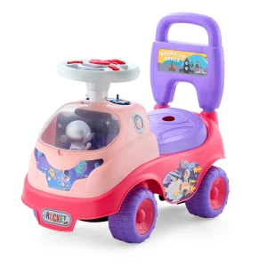 Toddler Ride-On Push Car with Music & Horn (Pink)
