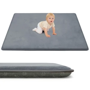 2cm Thick Baby Play Mat for Tummy Time Memory Foam Carpet Large Crawling Soft Velvet Non-Slip Nursery Rug for Floor Kids