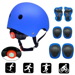 7PCS Kids Helmet Knee Elbow Pads Wrist Guard Sport Protective Gear Adjustable Scooter Skateboard Roller for Boy Girl 4-12 Years
